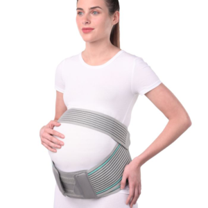 A comfortable and adjustable Pregnancy Back Support by Figure Fine, designed to alleviate back pain and provide support for expecting mothers.