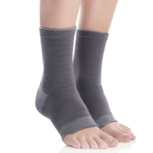 Figure Fine Anklet Comfeel Pair providing mild compression, warmth, and support to alleviate pain and inflammation.