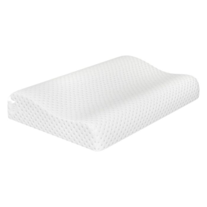 Elite Ortho Contoured Memory Pillow by Figure Fine, featuring a contoured design that molds to the natural curvature of the neck, wrapped in a luxurious and breathable plush cover for optimal support and comfort.