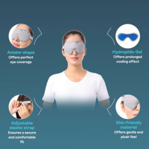 Cool Eye Pack with aviator shape for soothing relief around the eyes.