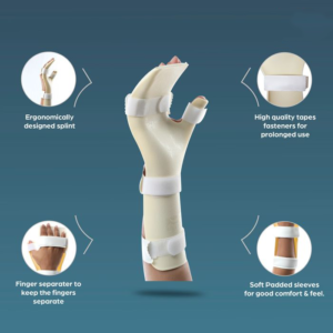 Resting Hand Splint providing comfortable support for hand and wrist pain relief