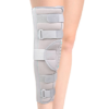 An image of the Figure Fine Knee Immobilizer 19 inch / 48 cm, highlighting its open wrap-around design and skin-friendly materials, designed to support and immobilize injured or post-operated knee joints.