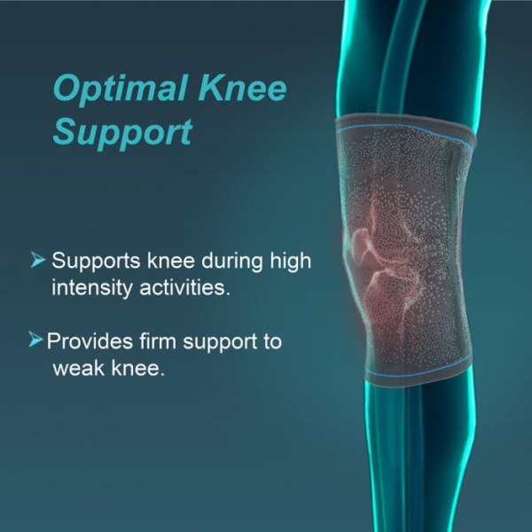 A Knee Support Urbane by Figure Fine, designed for optimal knee pain management, providing therapeutic compression and warmth with a snug, ergonomic fit.