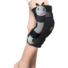 Image of Figure Fine's Child Knee Wrap Hinged (Neo), designed to provide essential support and stability for children's knees. Features controlled compression, a rigid splint, and adjustable straps for a secure and comfortable fit, aiding in the recovery from mild to moderate knee injuries and supporting active lifestyles.