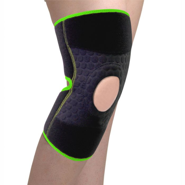 Image of Figure Fine's Knee Wrap (Neo) compression accessory, designed to support and protect the knee during sports and workouts, featuring breathable, moisture-wicking materials and an anatomical patellar ring for enhanced stability and comfort.