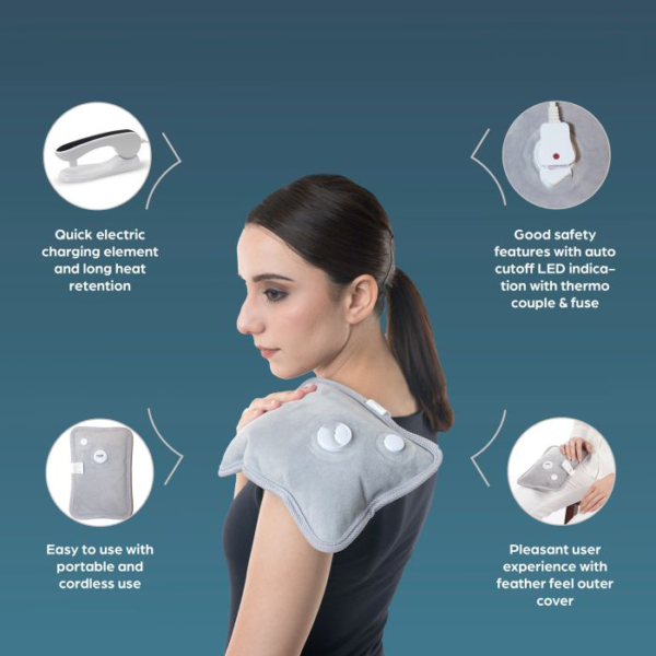 Electric Ortho Heating Gel Bag providing portable heat therapy for pain relief and muscle relaxation.