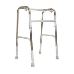 A durable and versatile Invalid Walker - Universal Size - Silver by Figure Fine, designed to offer stability and support for individuals with limited mobility.